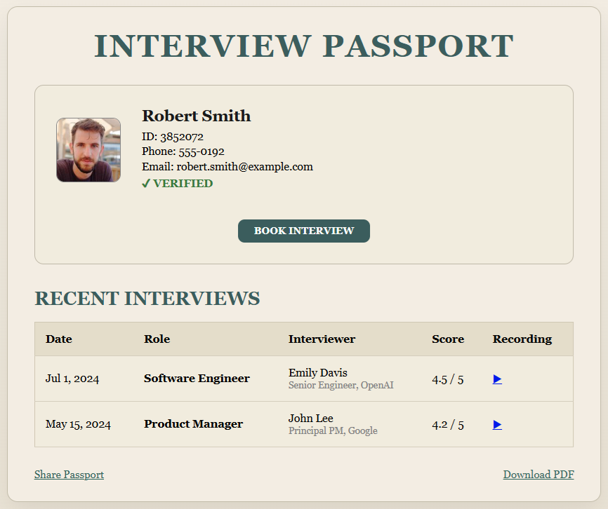 Interview Passport Preview