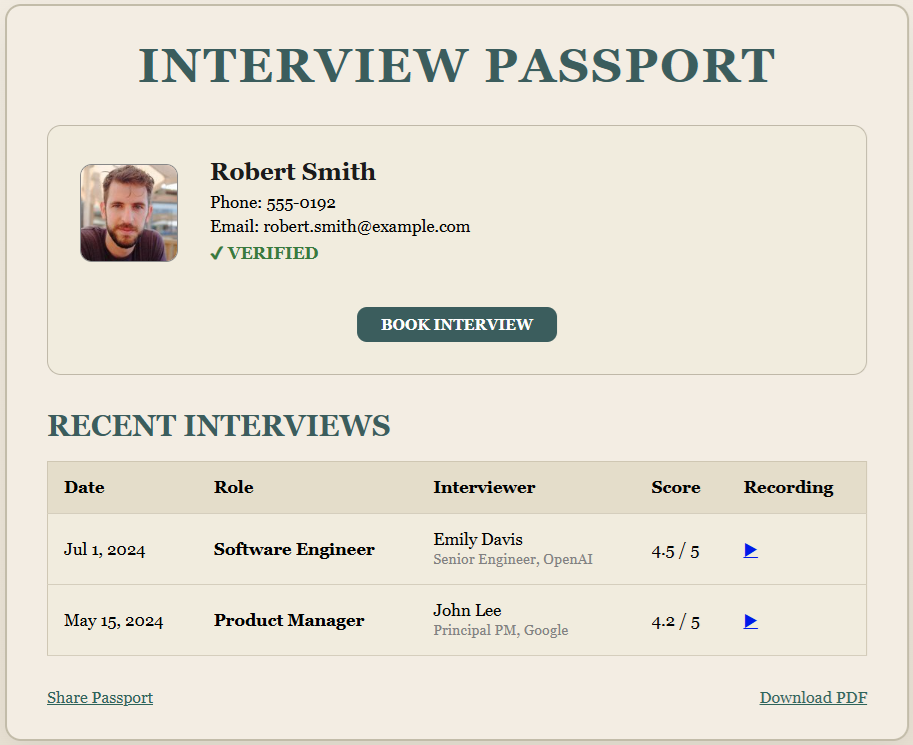 Interview Passport Preview